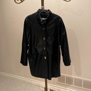 Nordstrom’s Ellen Tracy Navy Leather 3/4 Jacket